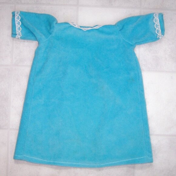 Vintage 18" Doll Clothes Blue Doll Robe with Lace - Picture 2 of 2
